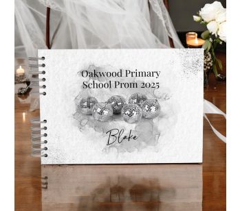 Personalised Silver Glitter Ornaments Prom Guest Book with Different Page Options