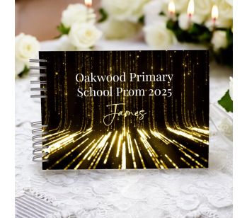 Personalised Gold Art Deco Black Gatsby Theme Guest Book with Different Page Options