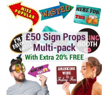 £50 Photo Booth Sign Props Multi-pack
