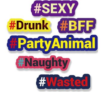 #PARTYPACK Trending Hashtag Oversized Multi-Pack Photo Booth PVC Word Board Signs