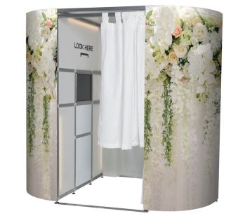 Beautiful Hanging Floral Arrangement Photo Booth Panels Skins