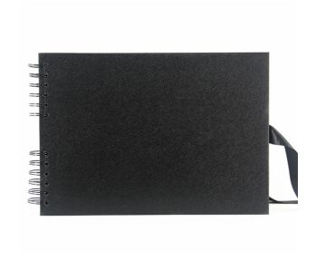 Good Size Black Paper Guestbook With Slight Leather Affect Covers