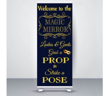 Blue & Gold Magic Mirror Roller Banner