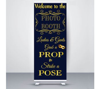 Blue & Gold Photo Booth Roller Banner