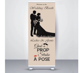 Champagne Colour Wedding Booth Roller Banner
