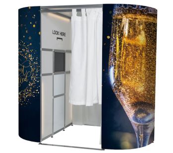 Champagne ‘Just Married’ Photo Booth Panels Skins