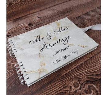 Personalised Gold Marble Detail Guestbook with Different Page Options