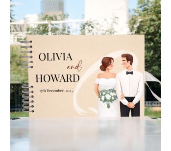 Personalised Happy Couple Wedding Guest Book with Different Page Options