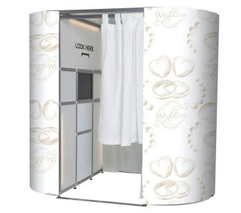 White With Gold Wedding Rings Booth Experience Skins