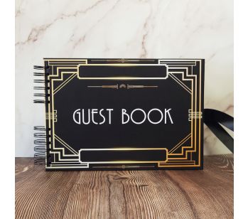 Good Size Great Gatsby Style Guest Book With Plain Pages