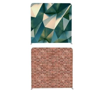 8ft*7.5ft Metal 3D Prism & Brick Wall Double Backdrop, With or Without Tension Frame
