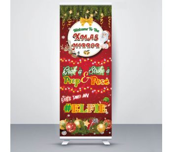 Red Christmas ‘Xmas Mirror’ Pop Up Roller Banner