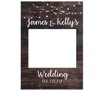 CUSTOM Rustic Wood with Fairy Lights Fully Printed Posing Frame