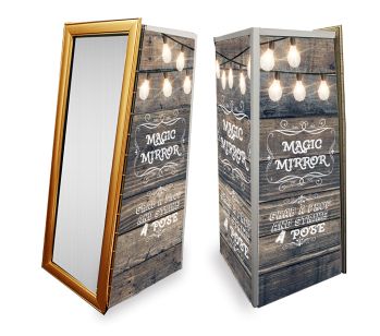 Magic Mirror SE Rustic Wood With Fairy Lights Full Set