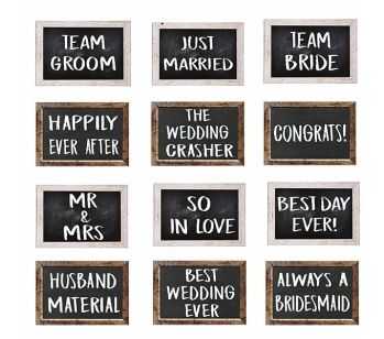 Set of 6 PVC Double-sided Rustic Wedding Photo Booth Props