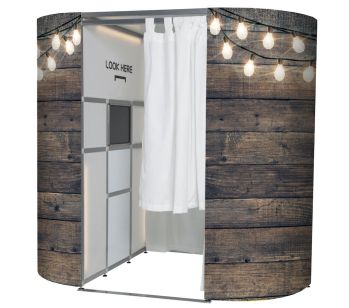 RUSTIC WOOD WITH  FAIRY LIGHTS PHOTO BOOTH PANEL SKINS
